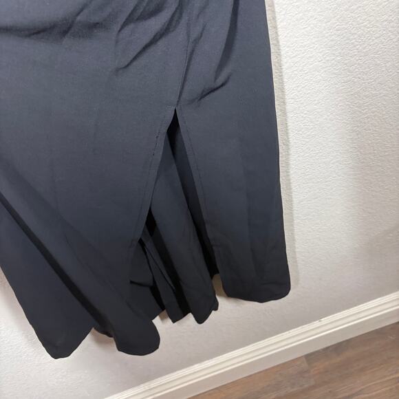 Charlotte Green Size 4 Boho Embroidered Midi Slip Dress Black Smocked Black - Picture 6 of 10